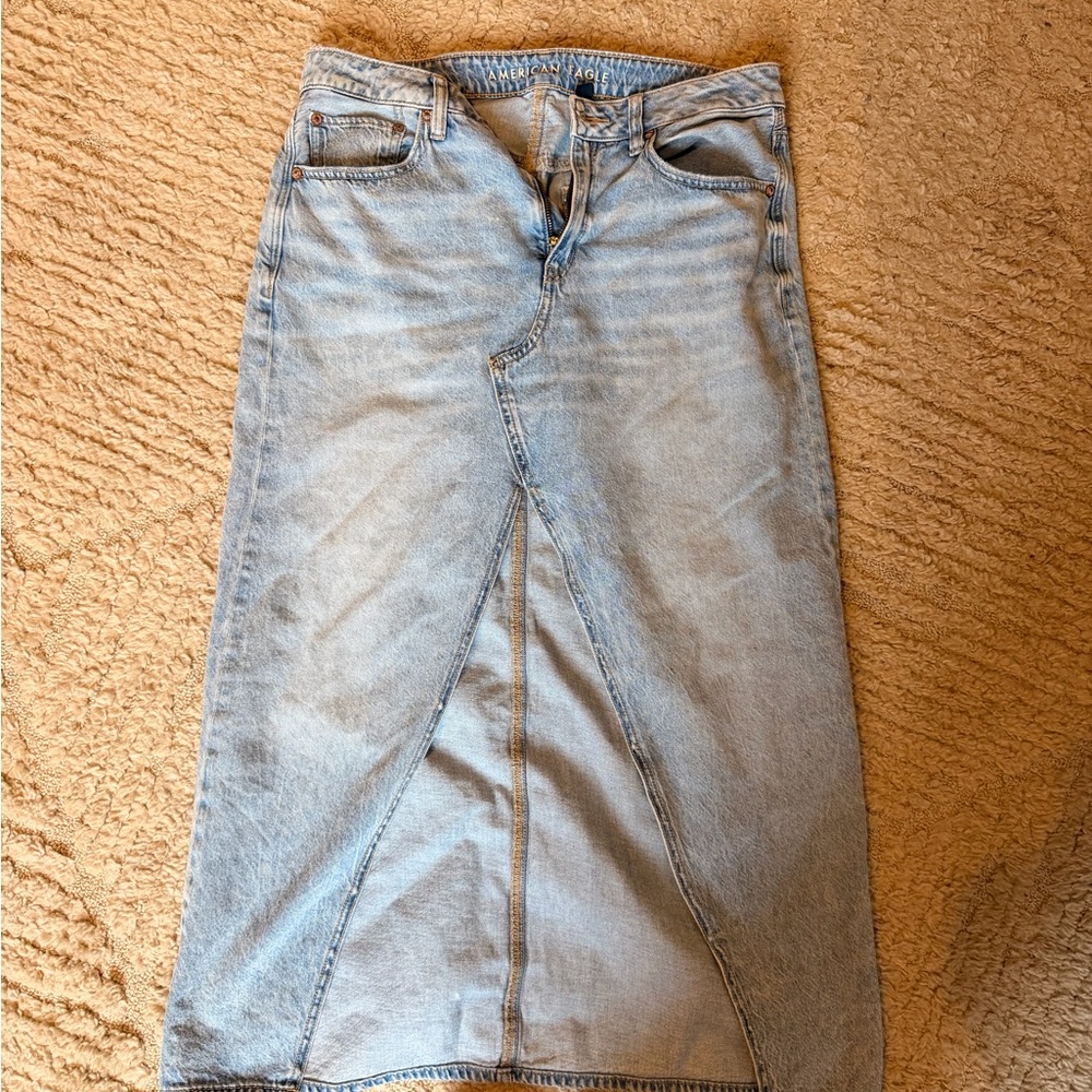 American Eagle Outfitters Light Blue Maxi Denim Skirt